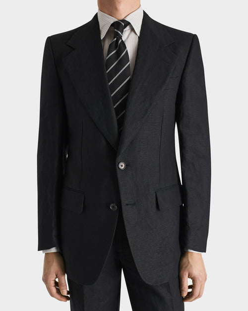 COSTUME DROIT EN LIN - NOIR - Husbands Paris - 4