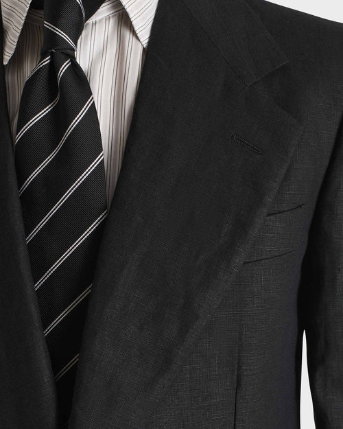 COSTUME DROIT EN LIN - NOIR - Husbands Paris - 2