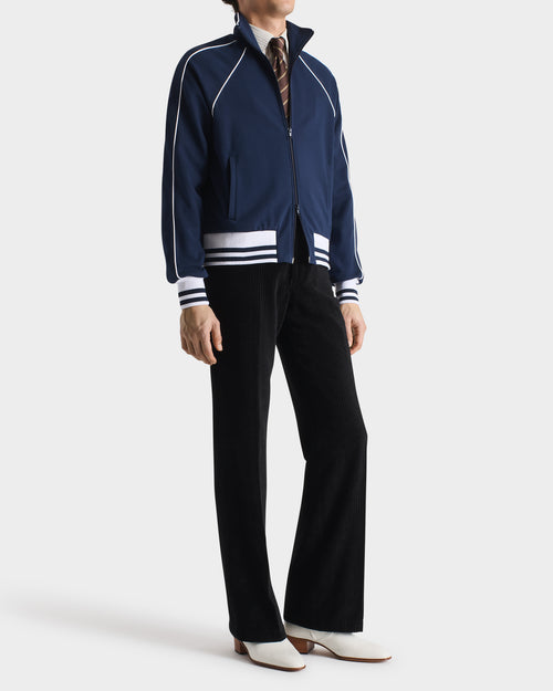 VESTE TRACKSUIT EN JERSEY DE POLYCOTON - BLEU FONCÉ - Husbands Paris - 3