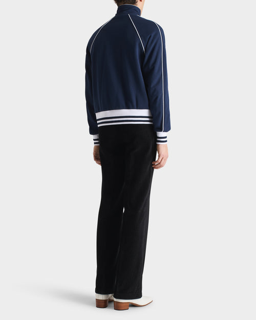 VESTE TRACKSUIT EN JERSEY DE POLYCOTON - BLEU FONCÉ - Husbands Paris - 6