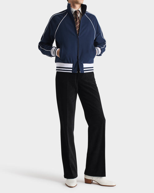 VESTE TRACKSUIT EN JERSEY DE POLYCOTON - BLEU FONCÉ - Husbands Paris - 7