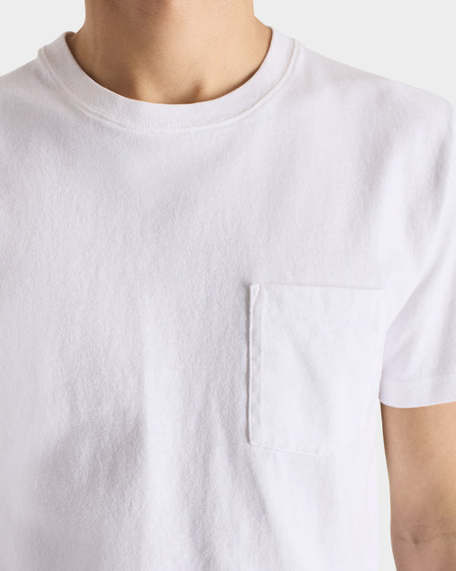 T-SHIRT POCHE EN JERSEY DE COTON - BLANC - Husbands Paris - 1