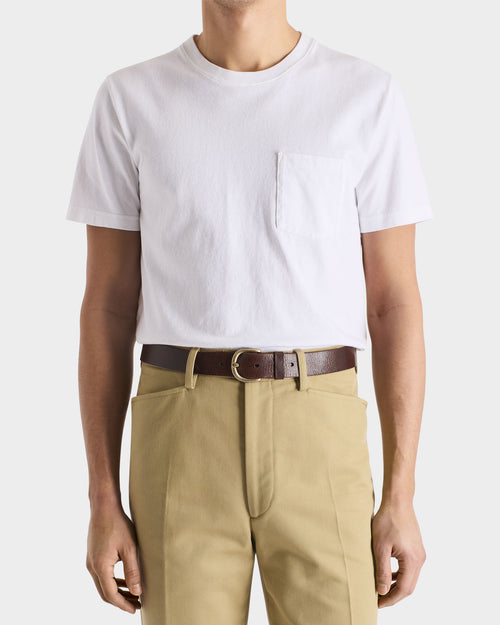 T-SHIRT POCHE EN JERSEY DE COTON - BLANC - Husbands Paris - 1