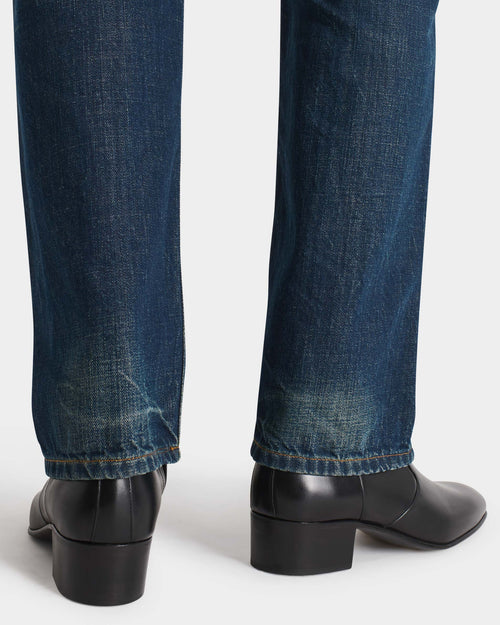 JEAN DROIT EN DENIM DE COTON - INDIGO DÉLAVÉ - Husbands Paris - 6