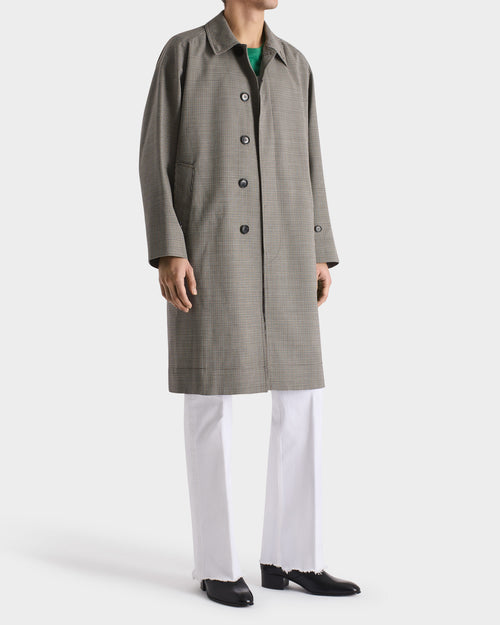 CAR COAT EN LAINE TROPICALE - MICRO-CARREAUX MULTICOLORES - Husbands Paris - 1