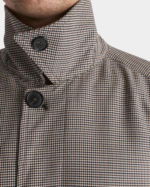 CAR COAT EN LAINE TROPICALE - MICRO-CARREAUX MULTICOLORES - Husbands Paris - 2