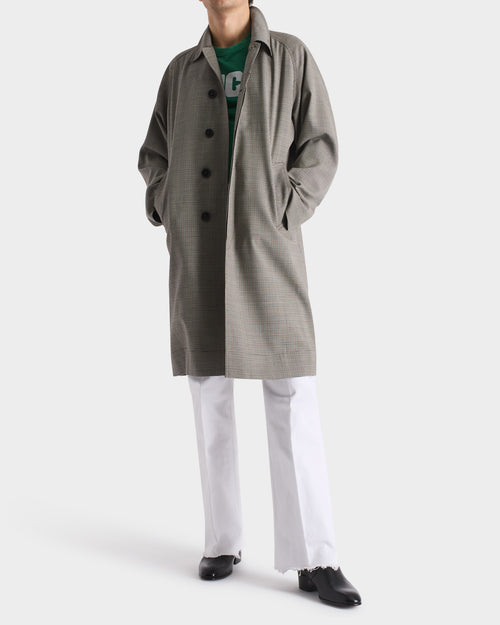 CAR COAT EN LAINE TROPICALE - MICRO-CARREAUX MULTICOLORES - Husbands Paris - 5