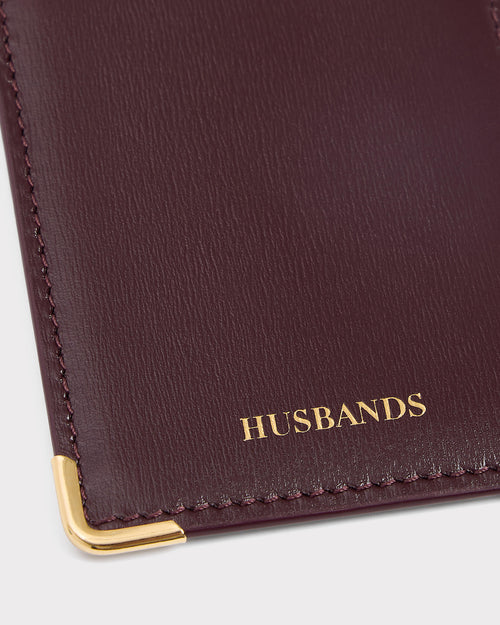 PORTE-CARTES VERTICAL EN CUIR DE VEAU BOX - BORDEAUX - Husbands Paris - 2