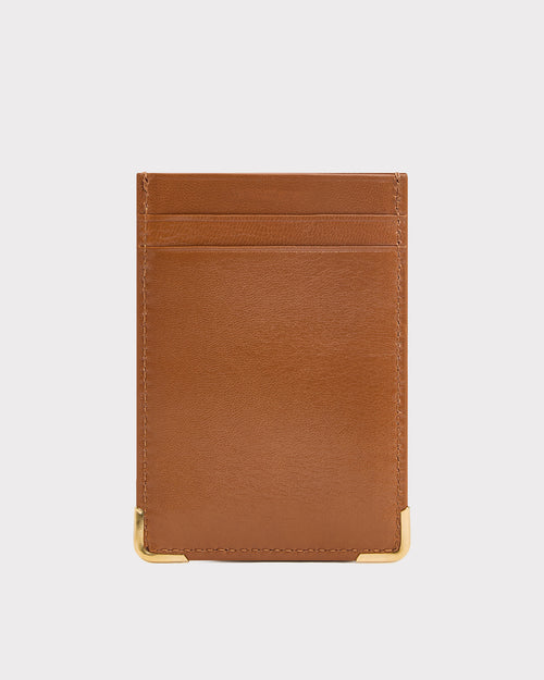 PORTE-CARTES VERTICAL EN CUIR DE CHÈVRE - CARAMEL - Husbands Paris - 3