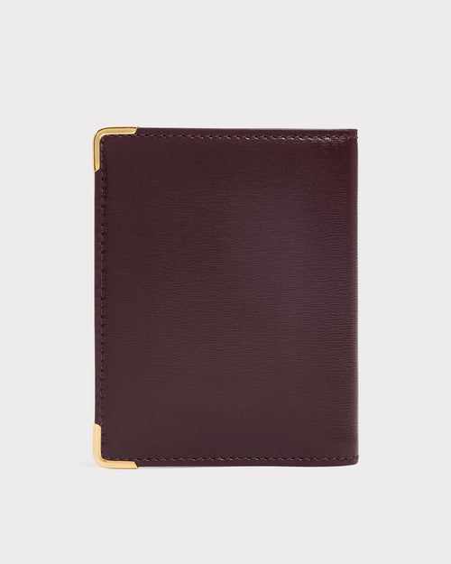 PORTEFEUILLE VERTICAL EN CUIR DE VEAU BOX - BORDEAUX - Husbands Paris - 3