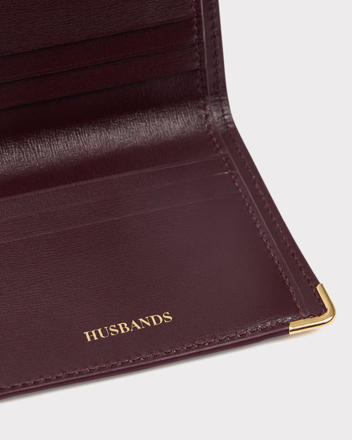 PORTEFEUILLE VERTICAL EN CUIR DE VEAU BOX - BORDEAUX - Husbands Paris - 2