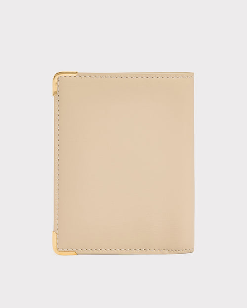 PORTEFEUILLE VERTICAL EN CUIR DE VEAU BOX - VANILLE - Husbands Paris - 3