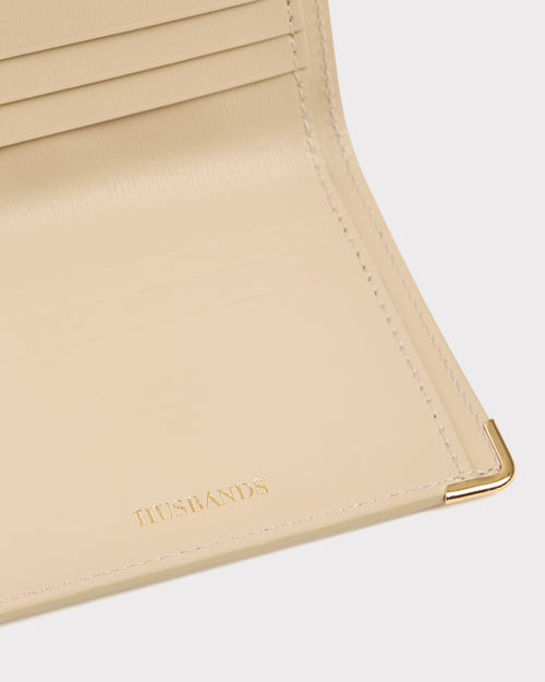 PORTEFEUILLE VERTICAL EN CUIR DE VEAU BOX - VANILLE - Husbands Paris - 2
