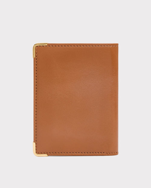 PORTEFEUILLE VERTICAL EN CUIR DE CHÈVRE - CARAMEL - Husbands Paris - 3