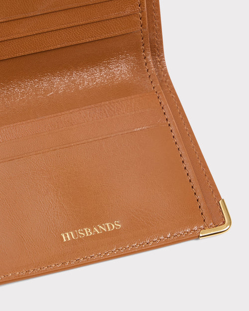 PORTEFEUILLE VERTICAL EN CUIR DE CHÈVRE - CARAMEL - Husbands Paris - 2