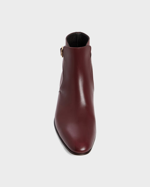BOTTINES JODHPUR EN CUIR DE VEAU BOX - BRIQUE FONCÉE - Husbands Paris - 4