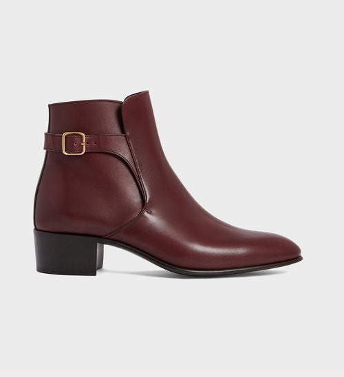 BOTTINES JODHPUR EN CUIR DE VEAU BOX - BRIQUE FONCÉE - Husbands Paris - 1