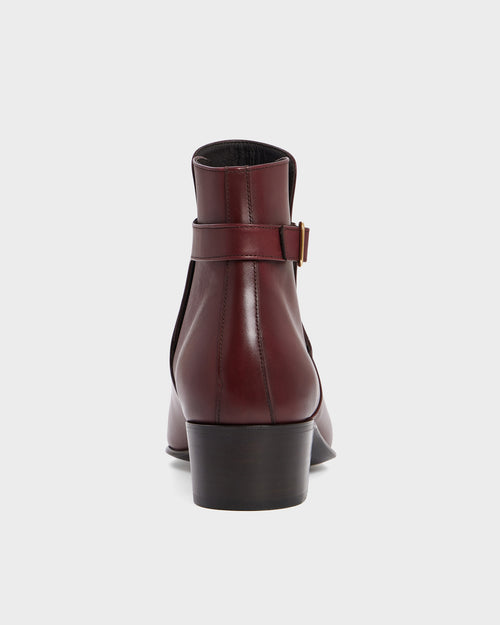 BOTTINES JODHPUR EN CUIR DE VEAU BOX - BRIQUE FONCÉE - Husbands Paris - 1