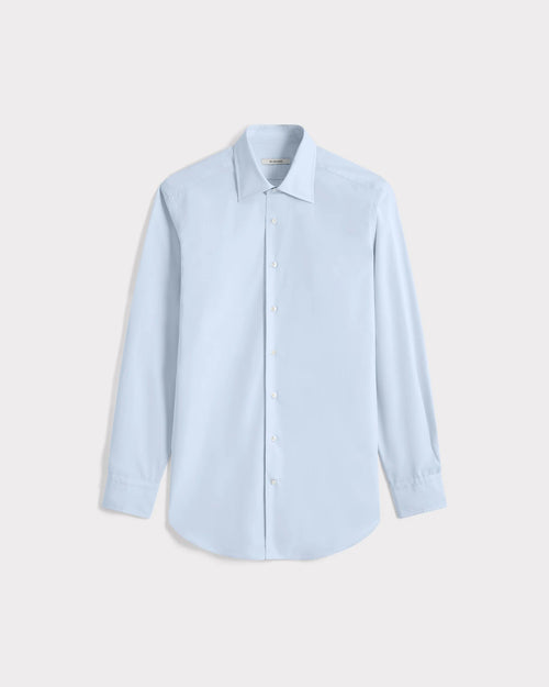 CHEMISE COL CLASSIQUE EN COTON POPELINE - BLEU CIEL - Husbands Paris - 1