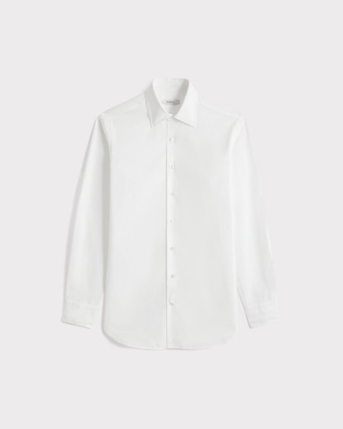 CLASSIC COLLAR SHIRT IN COTTON POPLIN - WHITE - Husbands Paris - 1