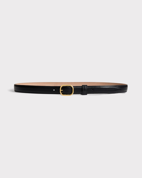 THIN BELT IN NAPPA LEATHER - BLACK - Husbands Paris - 1