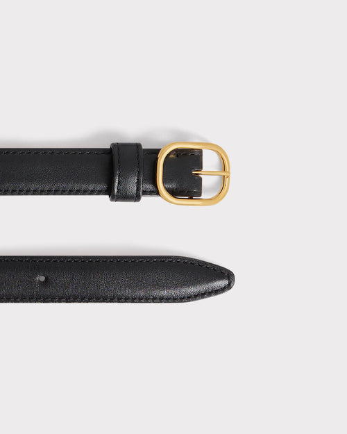 THIN BELT IN NAPPA LEATHER - BLACK - Husbands Paris - 2