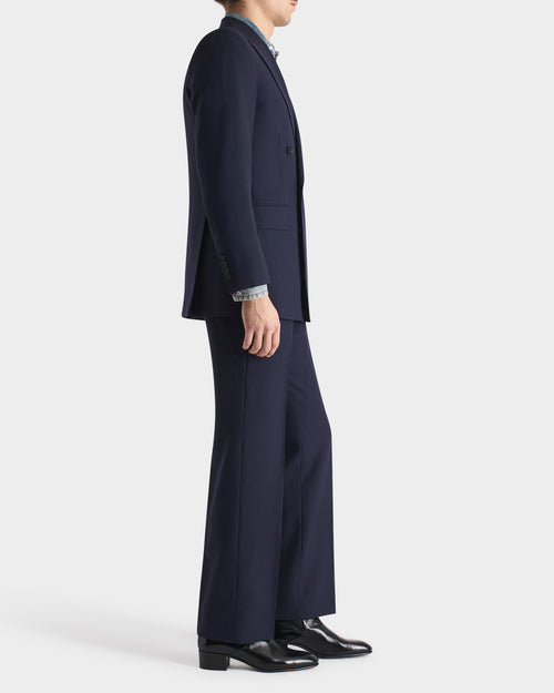 COSTUME CROISÉ EN FRESCO DE LAINE - BLEU MARINE - Husbands Paris - 3