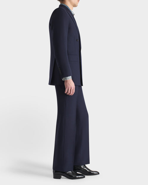 COSTUME CROISÉ EN FRESCO DE LAINE - BLEU MARINE - Husbands Paris - 3