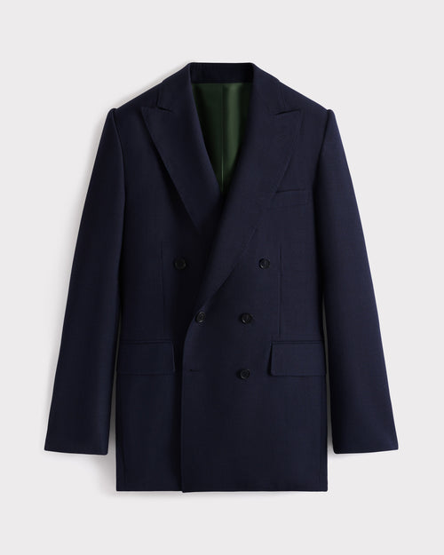 DOUBLE-BREASTED SUIT IN WOOL FRESCO - NAVY - Husbands Paris - 1