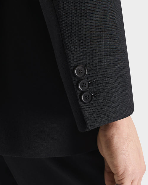 COSTUME DROIT EN FRESCO DE LAINE 3-PLY - NOIR - Husbands Paris - 7