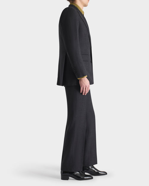 COSTUME DROIT EN SERGÉ DE LAINE - ANTHRACITE - Husbands Paris - 3
