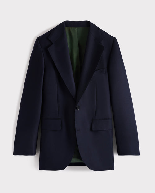 SINGLE-BREASTED SUIT IN WOOL HOPSACK - MIDNIGHT BLUE - Husbands Paris - 1