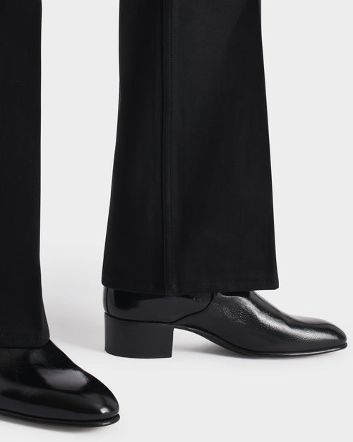 FLARED JEANS IN COTTON DENIM - BLACK - Husbands Paris - 6