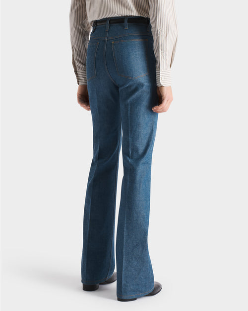 JEAN ÉVASÉ EN DENIM DE COTON - INDIGO GREENCAST - Husbands Paris - 5