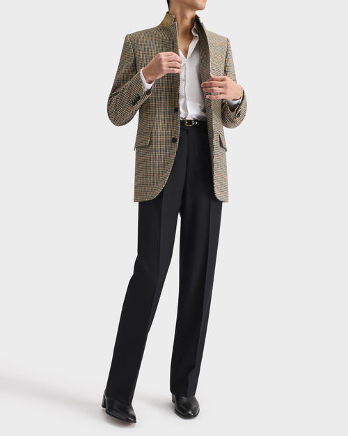 PANTALON DROIT EN SERGÉ DE LAINE - NOIR - Husbands Paris - 7