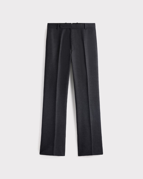 STRAIGHT HIGH-WAISTED TROUSERS IN WOOL TWILL - ANTHRACITE - Husbands Paris - 1