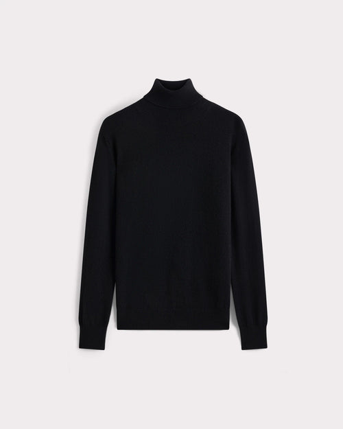TURTLENECK SWEATER IN CASHMERE - BLACK - Husbands Paris - 1