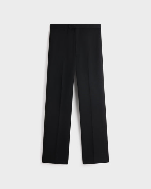 SINGLE-BREASTED TUXEDO IN GRAIN DE POUDRE - BLACK - Husbands Paris - 2