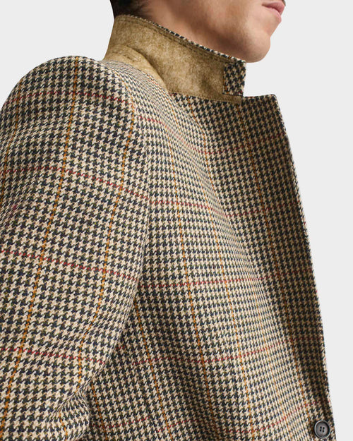 SINGLE-BREASTED JACKET IN WOOL TWEED - BEIGE HOUNDSTOOTH - Husbands Paris - 7