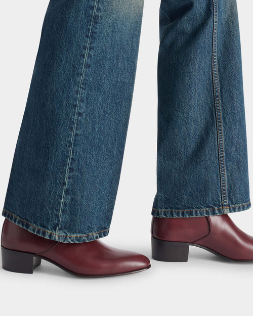 BOTTINES JODHPUR EN CUIR DE VEAU BOX - BRIQUE FONCÉE - Husbands Paris - 3