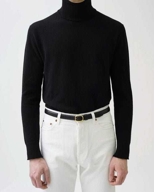TURTLENECK SWEATER IN CASHMERE - BLACK - Husbands Paris - 2