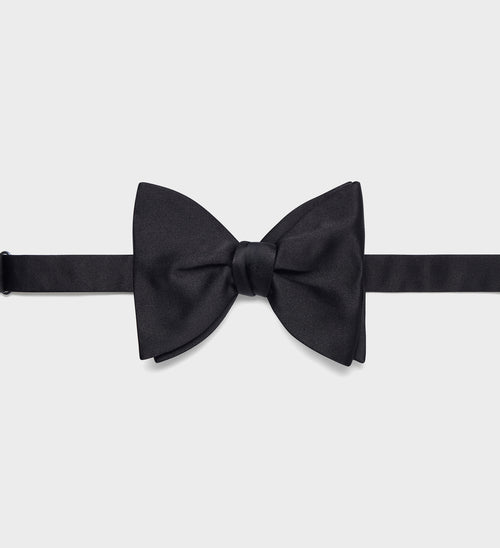 NŒUD PAPILLON EN SATIN DE SOIE - NOIR - Husbands - 4