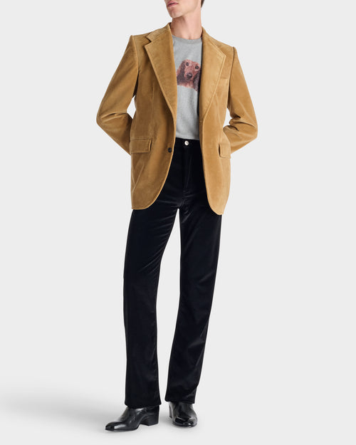 VESTE DROITE EN VELOURS DE COTON - MOUTARDE - Husbands Paris - 4