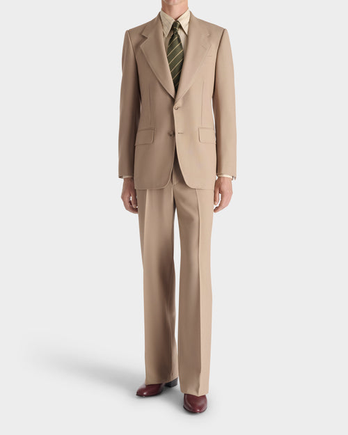COSTUME DROIT EN FRESCO DE LAINE 3-PLY - BEIGE - Husbands Paris - 1