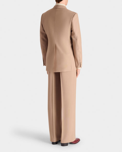COSTUME DROIT EN FRESCO DE LAINE 3-PLY - BEIGE - Husbands Paris - 5