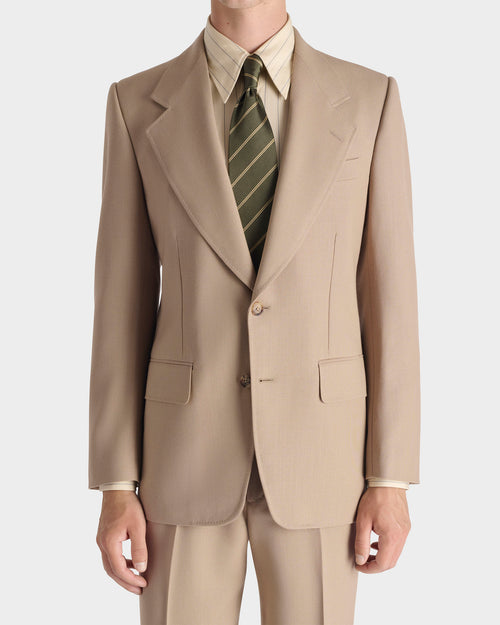 COSTUME DROIT EN FRESCO DE LAINE 3-PLY - BEIGE - Husbands Paris - 4