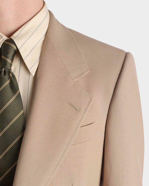 COSTUME DROIT EN FRESCO DE LAINE 3-PLY - BEIGE - Husbands Paris - 2