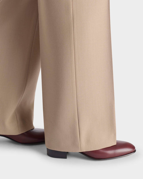 COSTUME DROIT EN FRESCO DE LAINE 3-PLY - BEIGE - Husbands Paris - 6