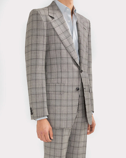 SINGLE-BREASTED SUIT IN WOOL MERINO – BLACK & WHITE PRINCE OF WALES - Husbands Paris - 3