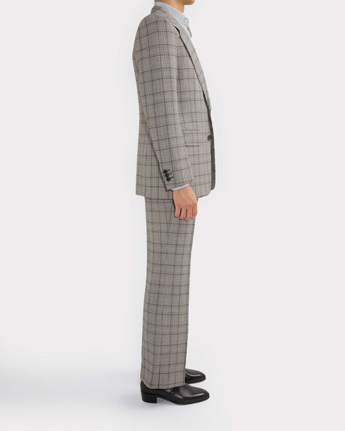 SINGLE-BREASTED SUIT IN WOOL MERINO – BLACK & WHITE PRINCE OF WALES - Husbands Paris - 4